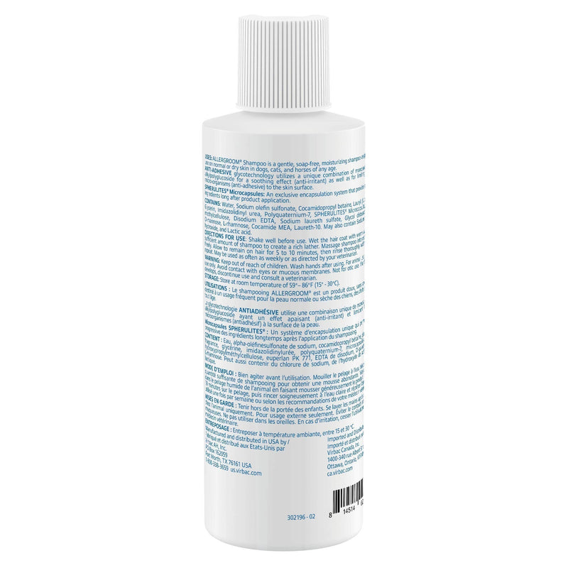 Virbac Allergroom Pet Shampoo For Dogs, Cats & Horses (8 oz) - For Normal or Dry Skin - PawsPlanet Australia