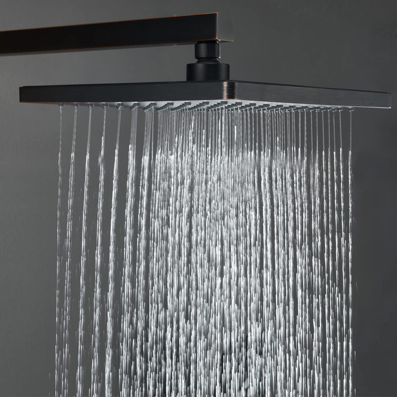 Gabrylly 10" Rain Shower Head, Rainfall Ceiling Mount Shower Head, Oil Rubbed Bronze, 2.5 GPM Water Flow