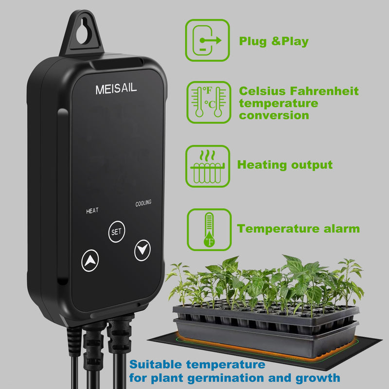 Temperature Controller Reptile Thermostat Digital Heatingplug in Thermostat Thermostat for Reptiles for Home Brewing Fermentation Incubation Temperature Controller.US specification1100W