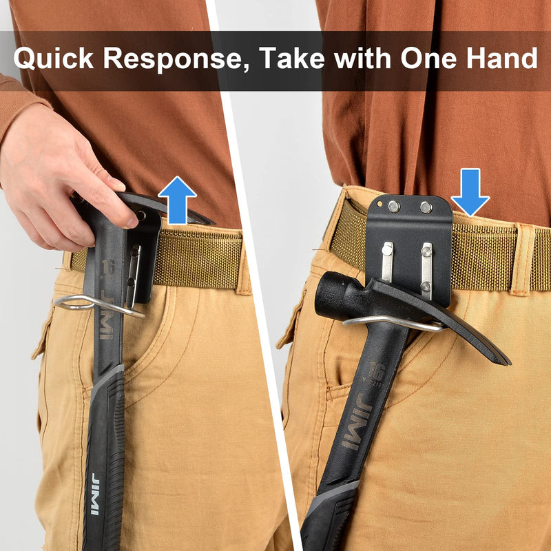 Heavaluefit 2Pack HammerCatcher, Hammer Holder for Tool Belt, Quick Response Fit Up to 2" Tool Belt, Compatible with Claw Hammer, Hatchet and Mallet (HammerCatcher) HammerCatcher-2Pack