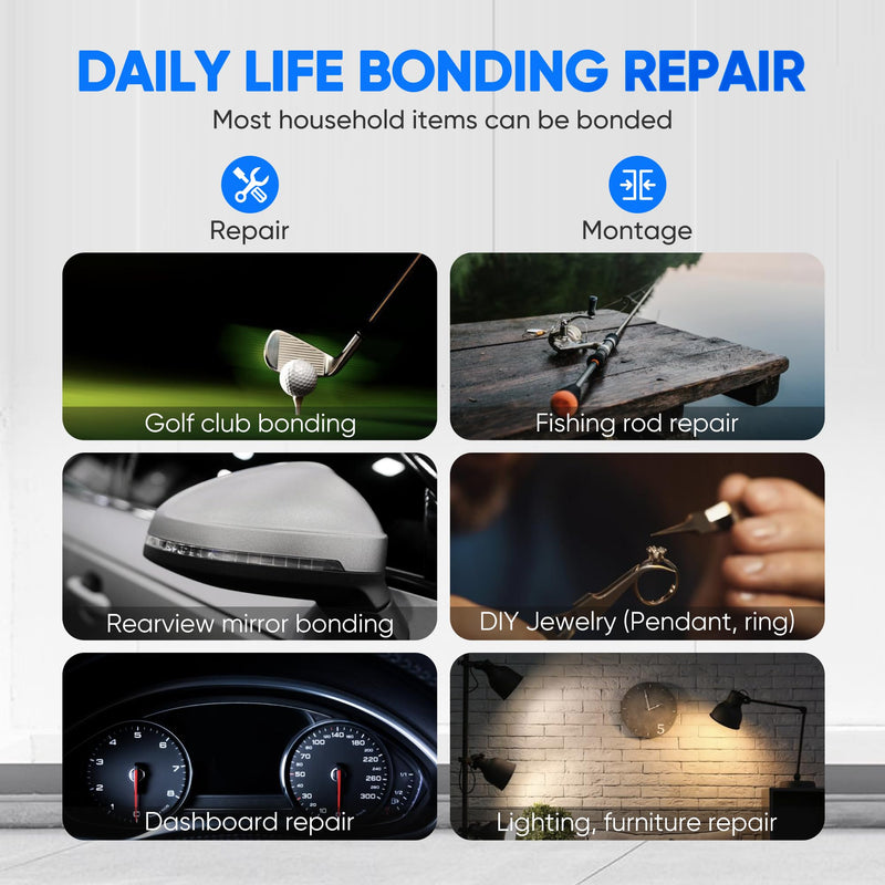 2 Part Epoxy Glue Clear, 1.76oz Syringe, Waterproof Plastic Weld Adhesive, Be Used to Bond Metal, Plastic, Wood, Ceramics, is The Best Golf Club Epoxy Resin Crack Repair Glue (3) clear 3pcs