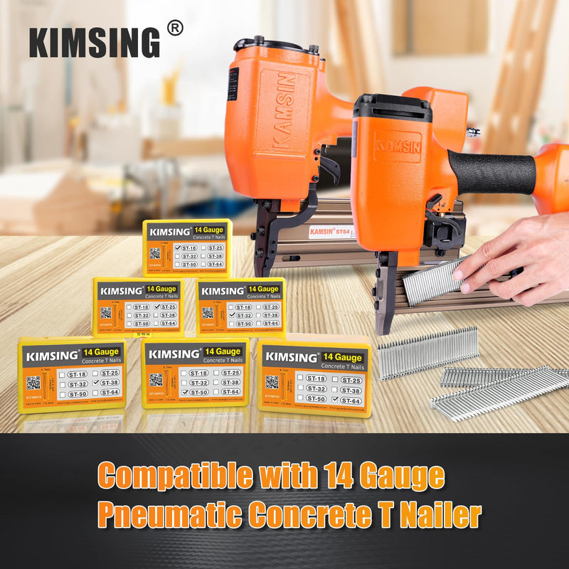 14 Gauge 3/4-Inch (18mm) Concrete Nails 800PCS/Box T Nails for Truss Building, Construction Framing and Concrete Nailing ST18 Nails(800 PCS/BOX)