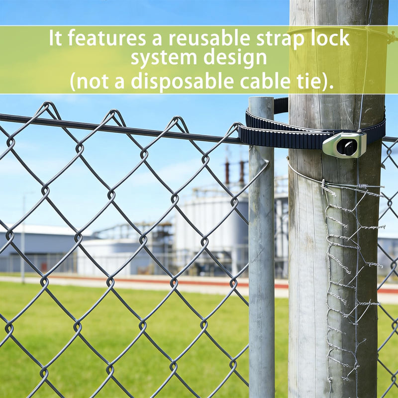 Heavy Duty Reusable Ratchet Zip Ties, 12 & 20 Inch Adjustable Locking Cable Ties with Strap Lock Design, Stainless Steel Buckle, Outdoor UV Resistant Black Securing Straps (6PC/20IN) 6pc/20in