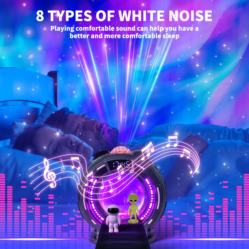 Galaxy Projector and Aurora Projector 2-in-1,Star Projector with 56 Light Effects,Remote Control White Noise Bluetooth Speaker Aurora Projector,Night Light for Living Room, Adults Home