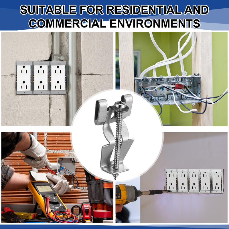 Shimeyao 25 Pcs Old Work Switch Box Supports, F Clips for Electrical Box Repair, Ideal for Old Work Boxes Installation & Electrical Boxes Retrofits