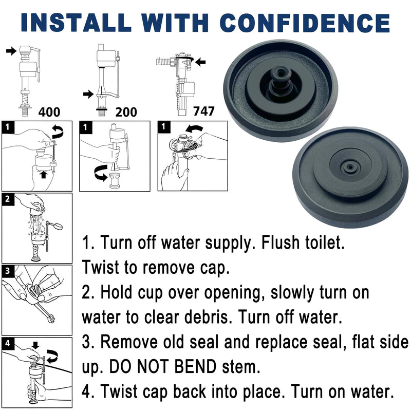 83143 Toilet Fill Valve Seal Replacement Part Compatible with Kohler Toilet Tank Fill Valve Rubber Seal Diaphragm - Durable, Easy DIY Fix (Pack of 2) 2 Pack