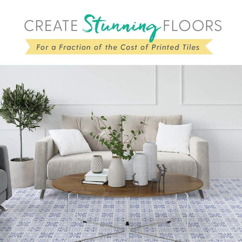Pack of 4 Tile Stencil Set (4 x 4 inches), Mexican Pattern, Reusable Stencils for Painting Floors/Walls/Furniture, Fits 4” x 4” Tiles, DIY Talavera Mosaic Home Decor, Made in USA 4 x 4 Inches