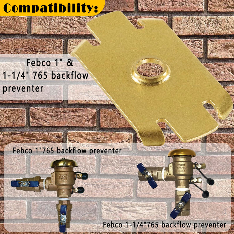 300088 765 Brass Retainer Clip, Compatible with Febco 1" & 1-1/4" 765 Backflow Preventer Brass Retainer Clip