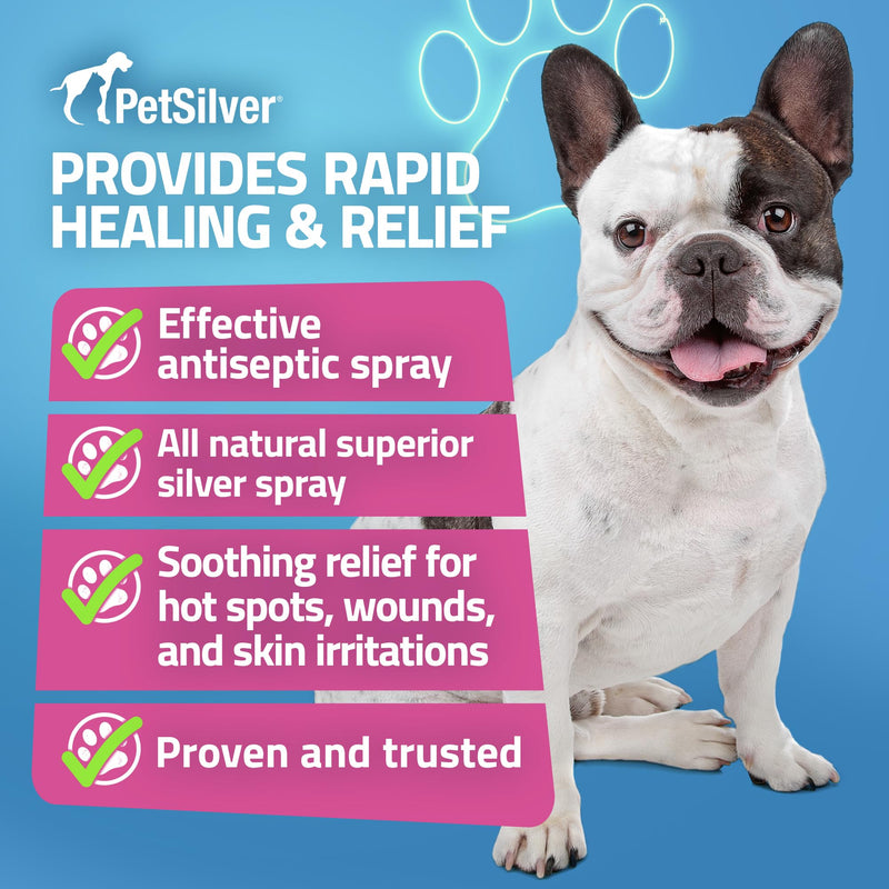 PetSilver - Wound & Skin Spray (4 fl oz), Teeth & Gum Spray (4 fl oz), and Immune Support (2 fl oz) with Patented Chelated Silver - Wound Care, Oral Care, Sinus & Cough Relief for Cats and Dogs