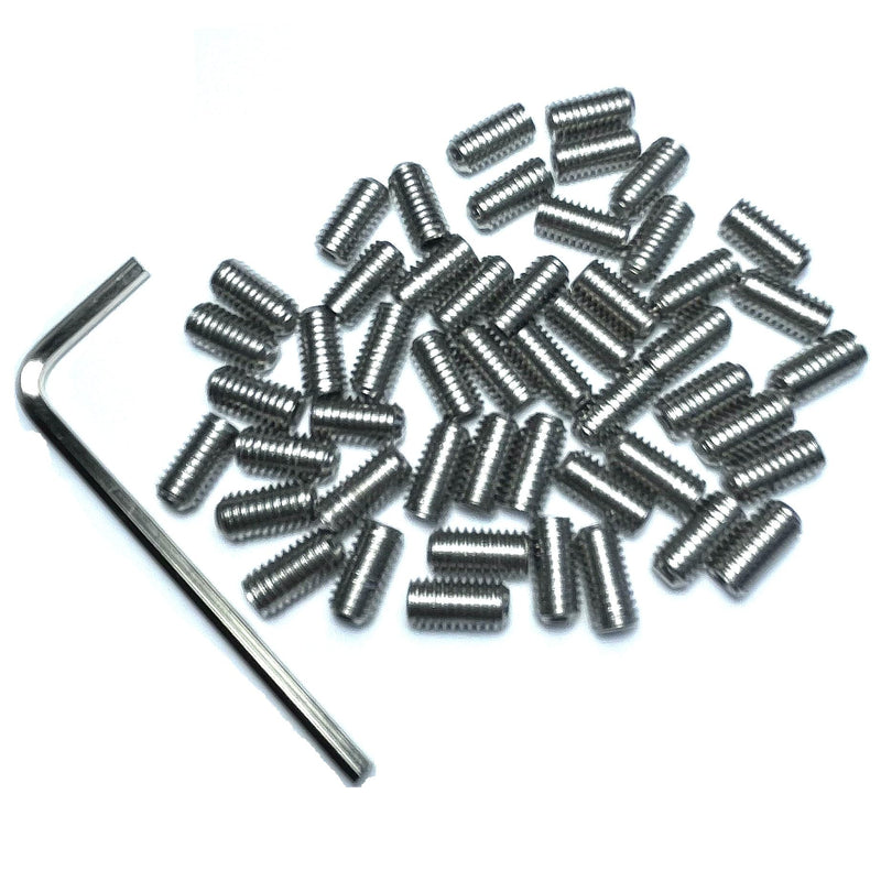 50pcs Set Screws 10-32 x 3/8 inch 304 Stainless Steel Allen Head Hex Hexagon Socket Set Screws with 3/32 Allen Wrench,Set Grub Screws Hex Allen Head Socket Set Screws.(3/8" Length)