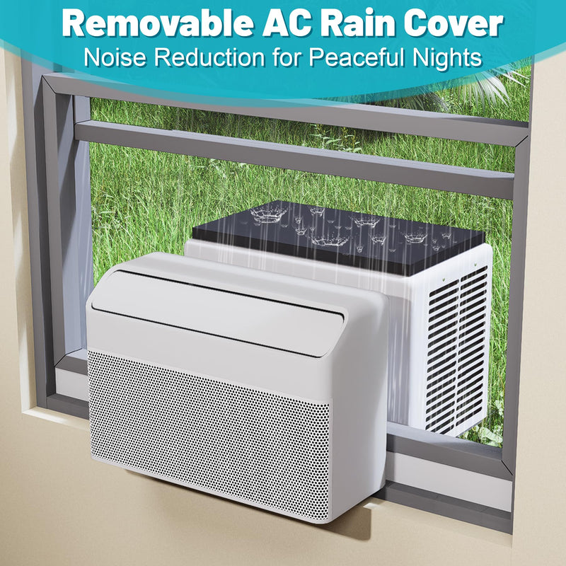 Air Conditioner Drip Cushion, Removable AC Rain Cover with Strong Magnetic Backing, Fit for U-Shaped Window AC Unit, Reduce Noise of Raining, Easy to Cut & Install