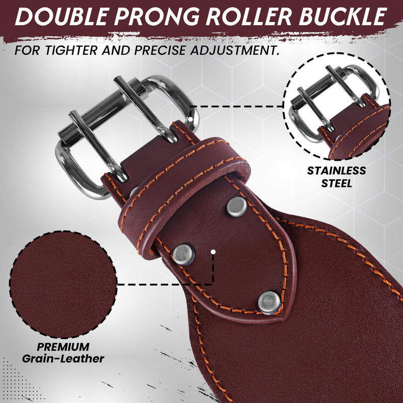 ABRIX Leather Tool Belt for Men – Heavy Duty 28 Pocket Tool Belts with Padded Foam, Adjustable (Fits 30" to 50"), Maroon (Chocolate, Extra Large) (Black, Extra Large) (Maroon)