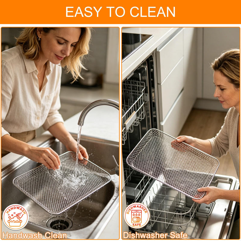GCQ Toaster Oven Replacement Parts for Gourmia GTF3588, Toaster Oven Air Fryer Basket Accessories 12 Cooking Presets French Door Air Fryer Oven 37QT,Dishwasher Safe 14.4" x 12"x 0.8" Basket