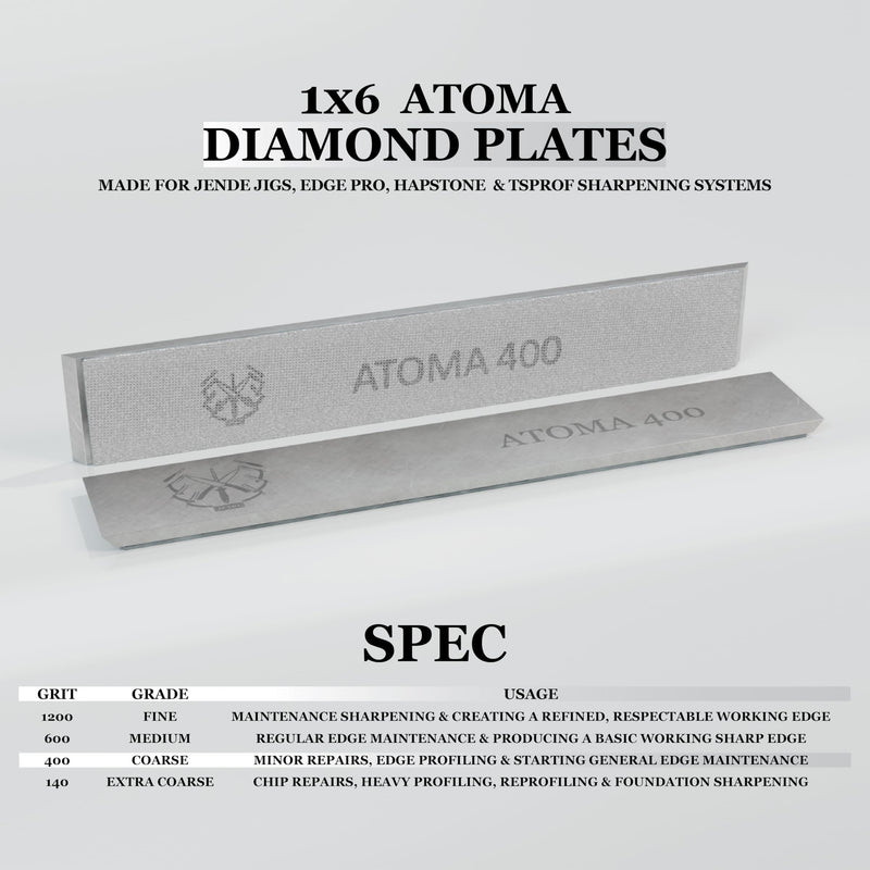1x6 Atoma Diamond Sharpening Stone 400 Grit-Advanced diamond technology-compatible with JIGS, Edge Pro, Hapstone, and TSProf Sharpener
