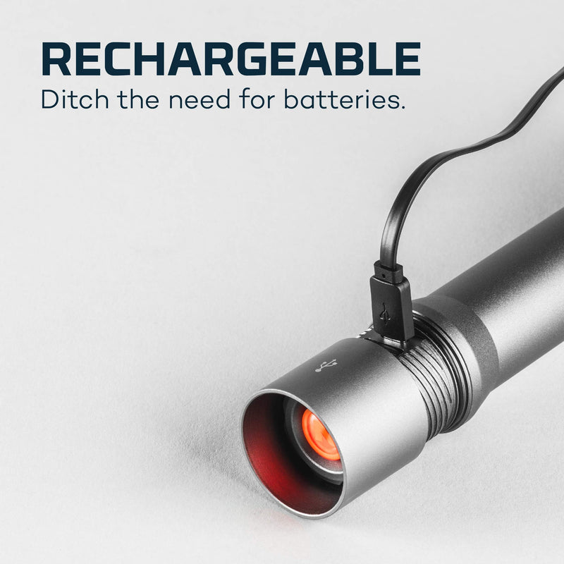 NEBO Davinci 3500 | Rechargeable 3500 Lumen Handheld Flashlight with Power Bank, Black 3500 Lumens