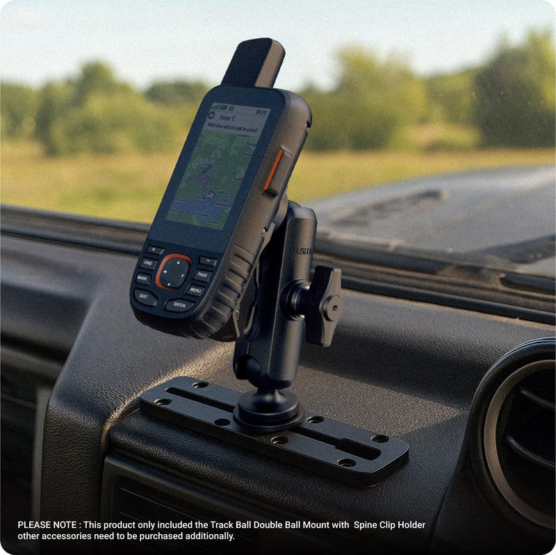 TUSITA Track Ball Double Ball Mount with Spine Clip Holder Compatible with Garmin Handheld GPS