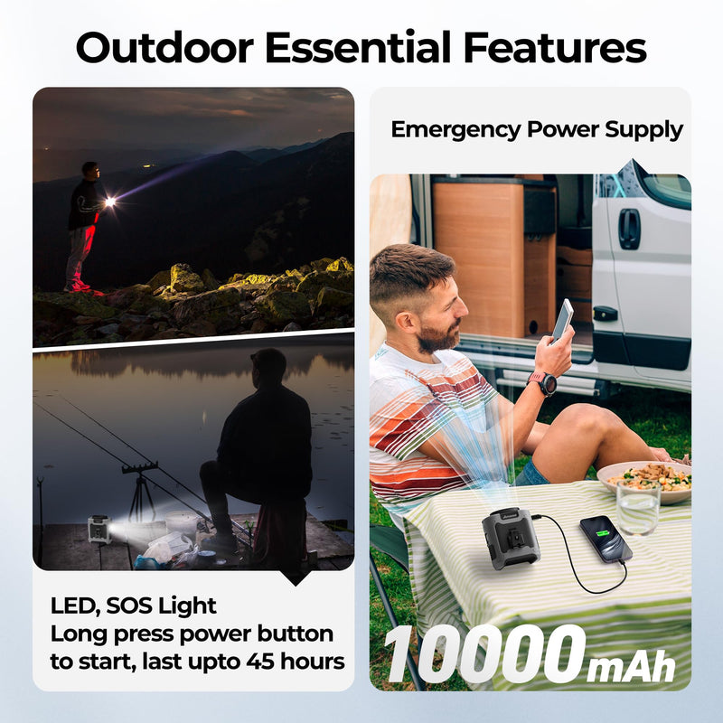 AMACOOL Portable Waist Fan Clip On, Father's Day Gifts for Dad Husband, 10000mAh Rechargeable Wearable Shirt Fan, Powerful Belt Fans, Birthday Gifts for Men Jobsite Travel Camping Essentials 2026 Gray