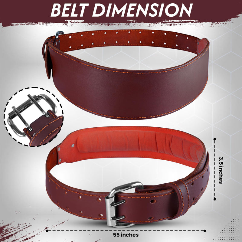 ABRIX Leather Tool Belt for Men – Heavy Duty 28 Pocket Tool Belts with Padded Foam, Adjustable (Fits 30" to 50"), Maroon (Chocolate, Extra Large) (Black, Extra Large) (Maroon)