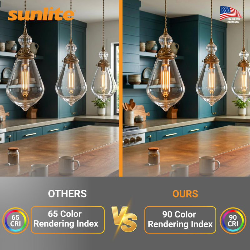 Sunlite LED Filament T10 Tubular Light Bulb, 2 Watts (25W Equivalent), 160 Lumens, Medium E26 Base, 120 Volts, Dimmable, 90 CRI, UL Listed, Clear, 3000K Warm White, 10 Pack