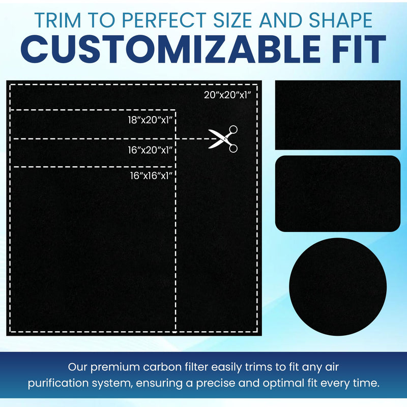 Cut-to-Fit Activated Carbon Filter Pad, 16 x 48 Sheet 1-pack