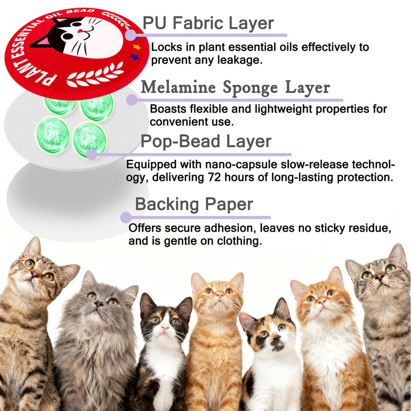 xcivi 12 PCS Cat Calming Diffuser Patch, Portable Cat Calming Patch for Kitty Sift Disposable Cat Litter Box, Cat Anxiety Relief Stress Reduction, Cat Calming Pheromones, for Travel, Car & Home Use