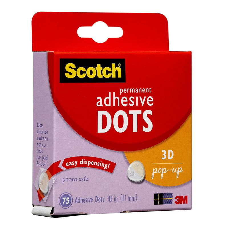 Scotch Adhesive Dots, Permanent, 75 Count, Great for Card Making and Scrapbooking (010-75PU) Standard