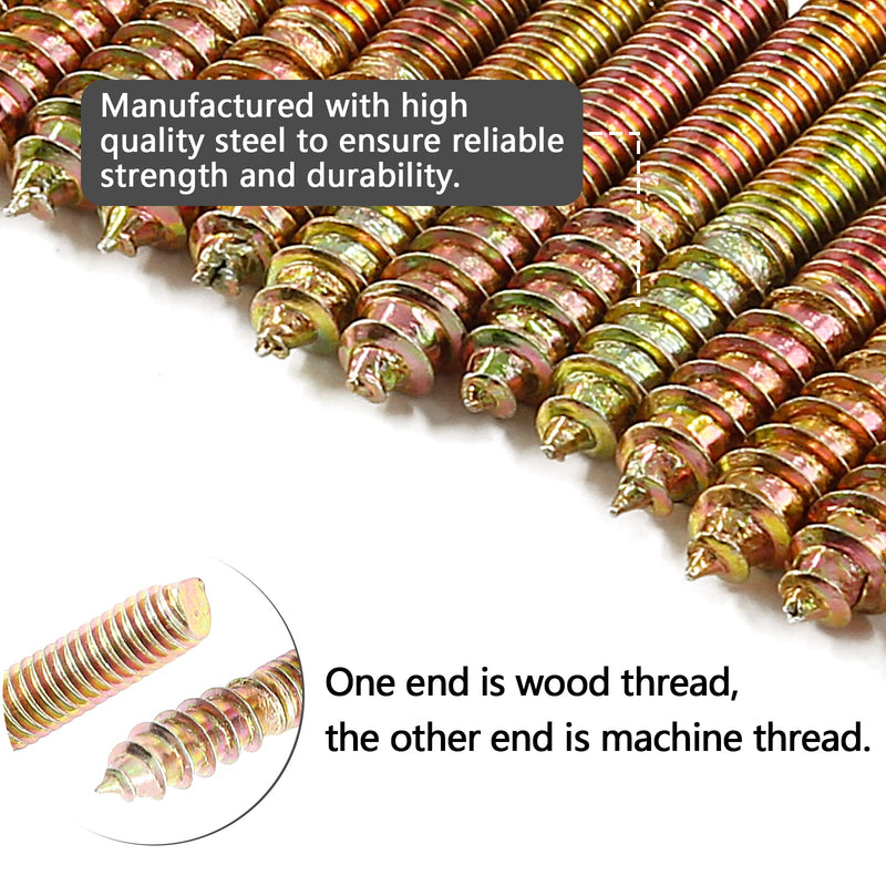 M4 Hanger Bolts, Length 1"(25mm) Double Headed Bolts Self-Tapping Screw for Furniture