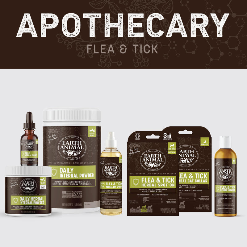 Earth Animal Apothecary Natural Flea & Tick - Herbal Spot-On for Medium Dogs - 3 Applications (3 Month Supply)