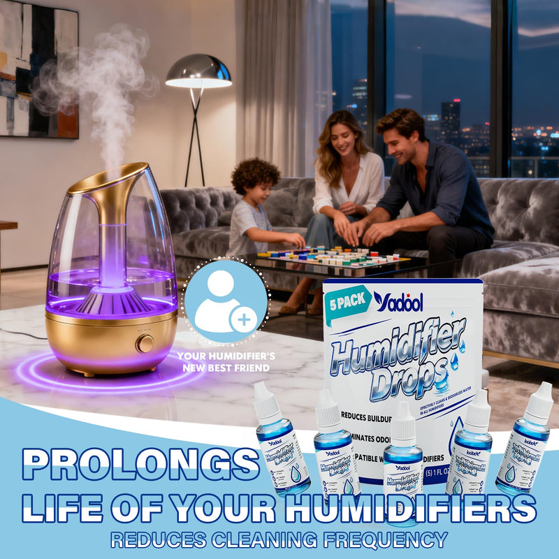 Humidifier Cleaner Drops, 5 Pack, for All Makes & Models, 500+ Day Supply