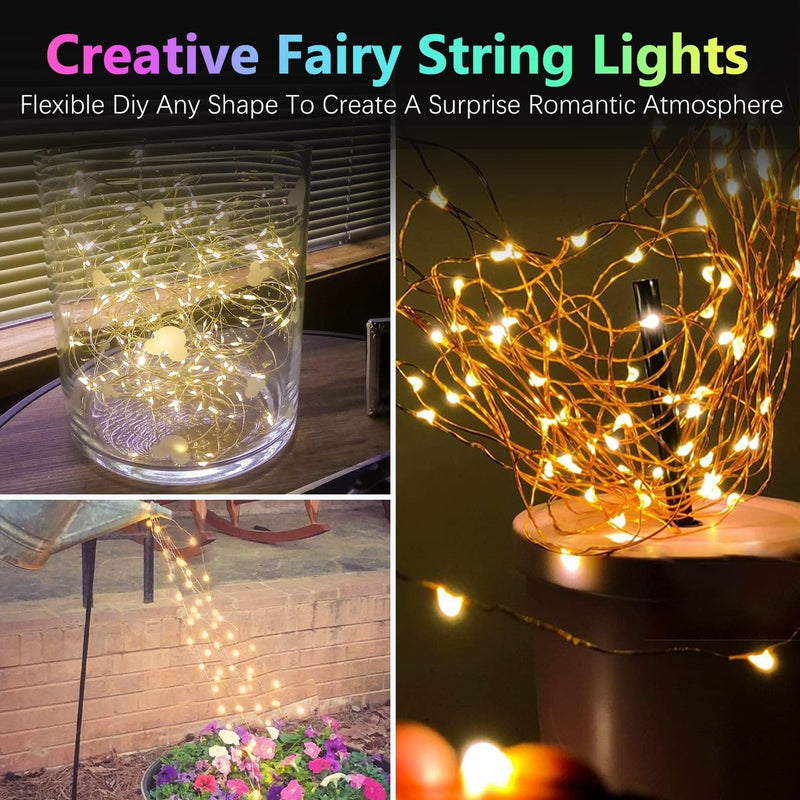 4 Pack Fairy Lights Battery Operated with Timer, Each 20FT 60LED Christmas String Lights Outdoor Indoor, Cuttable Battery Twinkle Lights for Bedroom Home Wedding DIY Christmas Decorations (Warm White) Warm White 4PK（60LED）