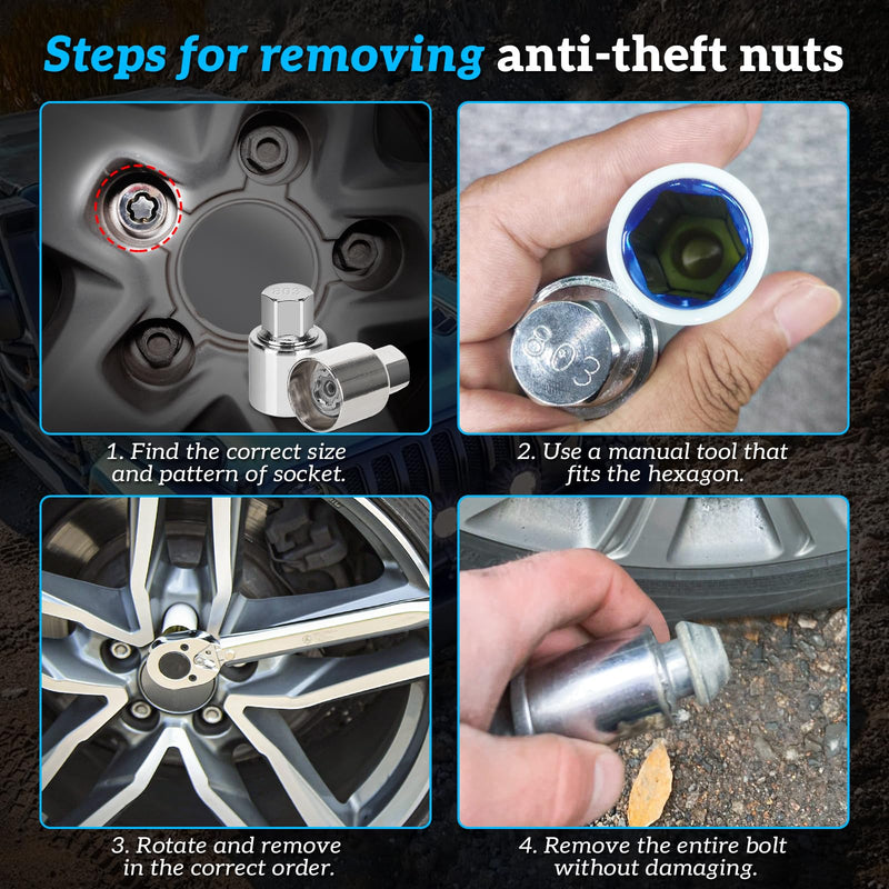 Lug Nut Key Compatible with Jeep,801 to 808 Wheel Lock Key 8PC