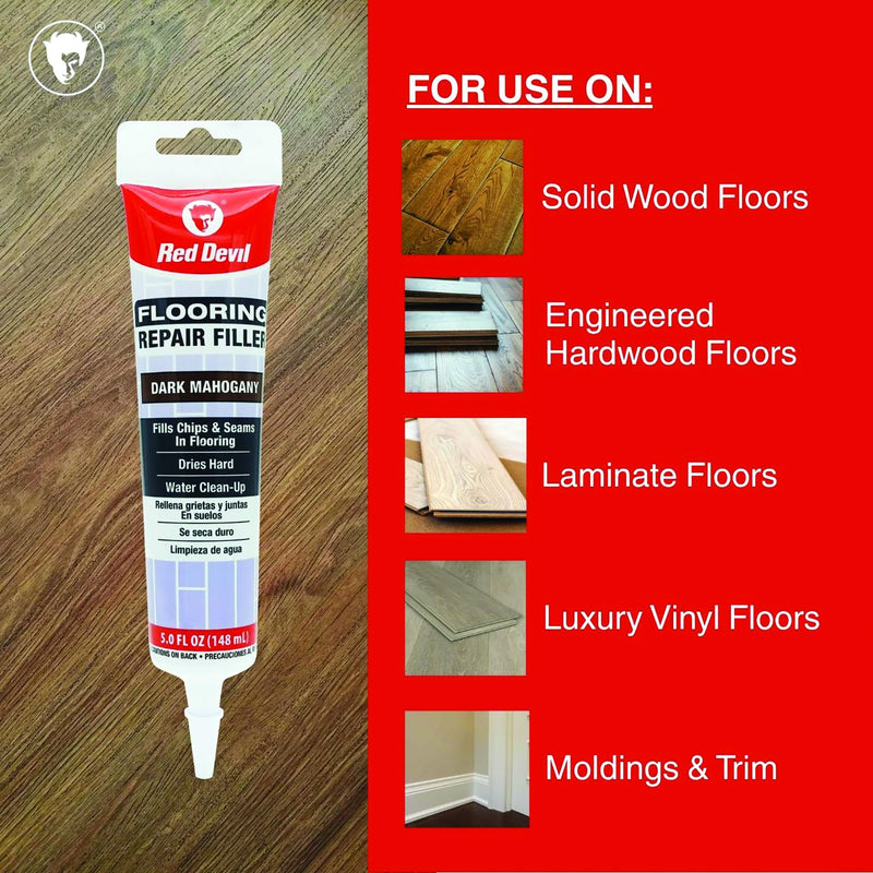 Red Devil 056070 Flooring Repair Filler, 5 oz., Dark Mahogany, 4 Pack Pack of 4