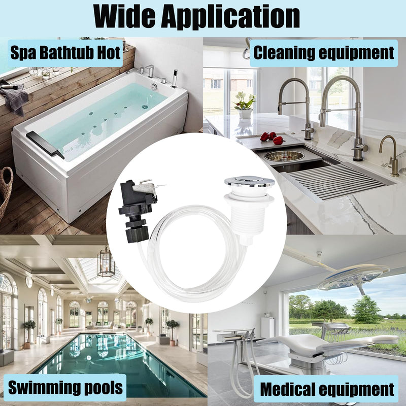 Hot Tub Air Switch 16A On Off Push Air Button Switch Jet Tool for Jetted Whirlpool Jet Bath Tub Spa Air Switch Air Activated Switch Button for Sink Top Garbage Disposal Part - 1 Set