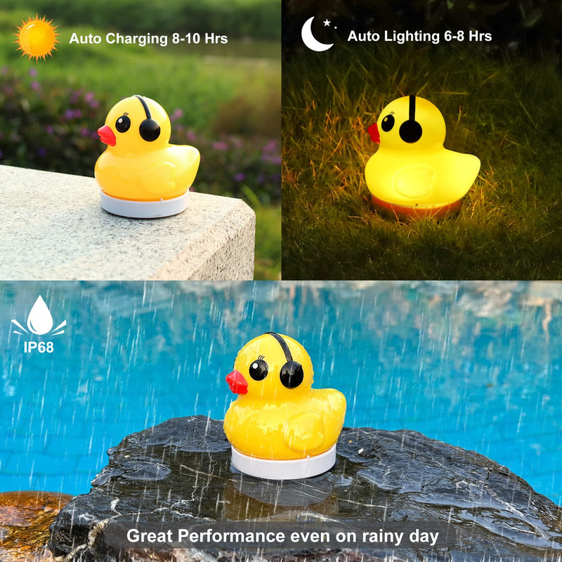 Solar Floating Pool Lights, 3" Duck Floating Pool Lights Solar Powered, IP68 Waterproof Glow in The Dark Pools Light That Float for Patio, Pond, Spa, Hot tub, Garden Party Decor - 4PCS 4