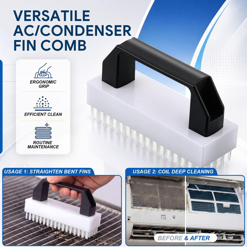 3 Piece AC Fin Comb Kit, Coil Cleaner Brush And Bent Fin Straightener Tools