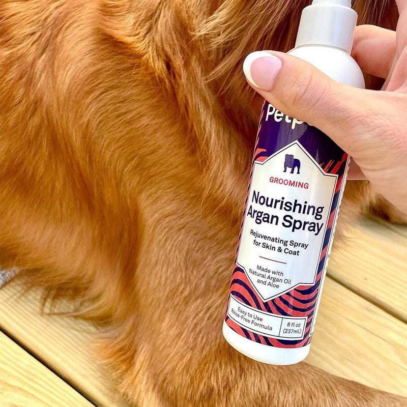 Petpost | Waterless Argan Shampoo Spray for Dogs with Sensitive Skin - Naturally Nourishing Coat Cleaner & Deodorizer for Healthier, Shinier Fur - Rinse Free Formula 8 oz. 8 oz. - PawsPlanet Australia