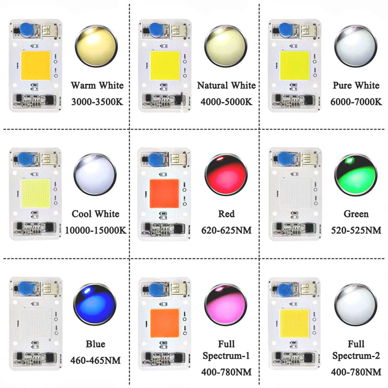 50W Driverless Solderless LED Chip Integrated Smart IC DIY (Warm White 3000-3500K) Warm White 3000-3500K