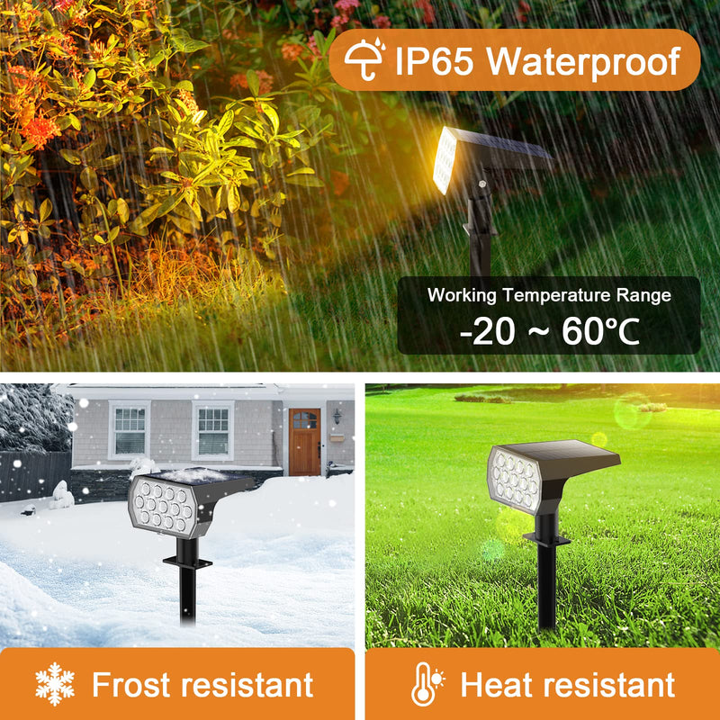 Solar Spot Lights Outdoor Color Changing,[7 Modes/4 Pack] Christmas IP65 Waterproof Landscape Spotlights, Dusk to Dawn Solar Powered Security Light for Patio Gate Walkway Pool Garden Yard Driveway Colorful 4 Pack