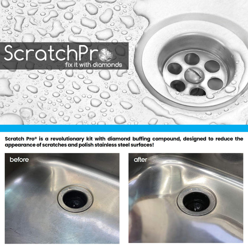 Kit for Polishing and Repairing Stainless Steel Sinks, with Diamond Buffing Compounds, Reduce The Appearance of Ugly Scratches and Polish Sink for Factory Fresh Look in No Time