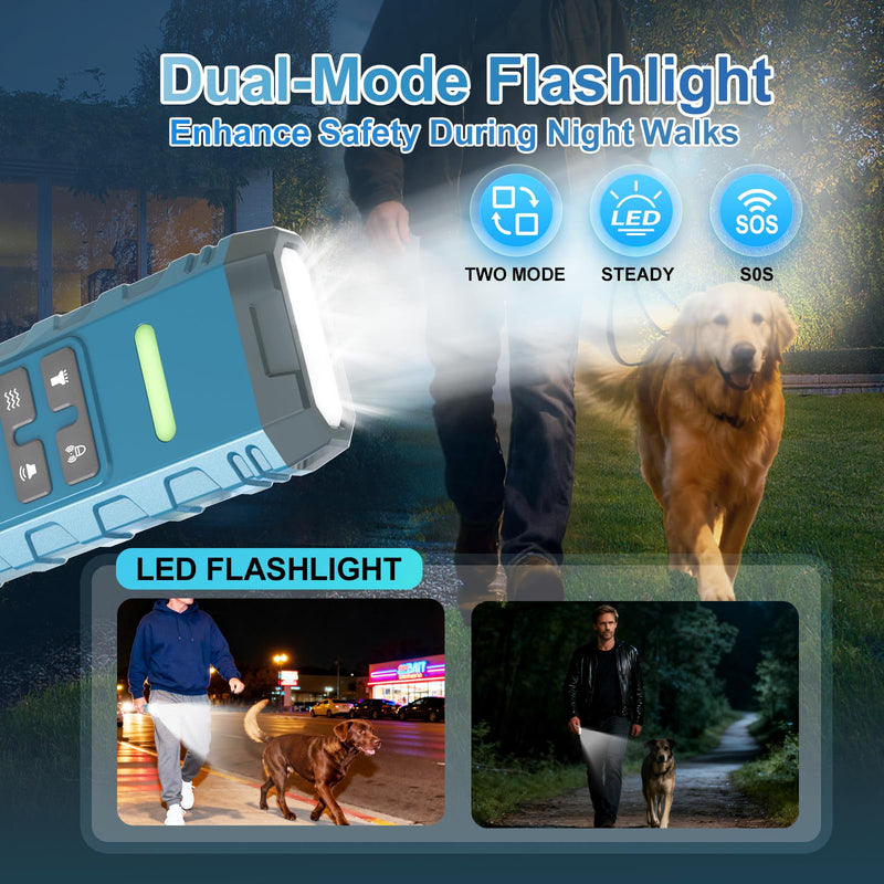 Dog Bark Deterrent Device,Anti Barking Device for Dogs, Ultrasound Dog Bark Deterrent,Best Anti-Barking Device, 4 Modes & LED Light & LCD Screen Portable Indoor & Outdoor（Blue） Blue
