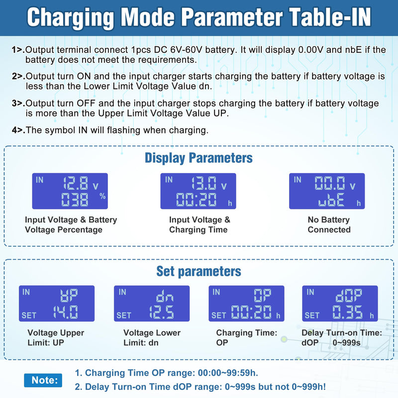 2PCS Low Voltage Cutoff Controller DC 6-60V 30A Low Voltage Disconnect Charging Discharging Protection Module with LCD Display Controller Protection Switch Module 2 PCS