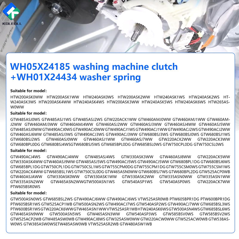 WH05X24185 Washing Machine Clutch + WH01X24434 Washer Spring Fits for GE