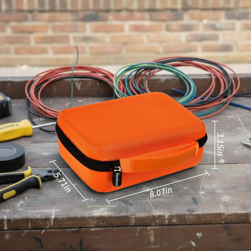 Multimeter Storage Case for Klein Tools MM420/ MM325/ 69149P - Sturdy Waterproof Carry Bag with Black Zipper, Organizer Holder Bag for Test Leads & Probes, Protective Tool Pouch (Box Only) - Orange