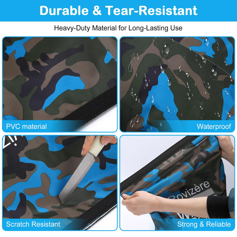 15L Waterproof Dry Bag, Camouflage Orange | Roll Top with Reflective Strip, Phone Pouch & Emergency Whistle, Backpack with Shoulder Strap, Lightweight Heavy Duty 15L