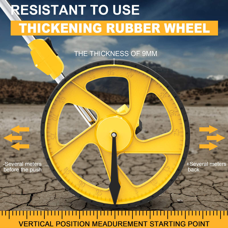 Zozen Distance Measuring Wheel in Feet and Inches, Collapsible Measure Wheel - Imperial Industrial with Big Kickstand to Keep Stand, Include Backpack and Tape Ruler, Adapt to Various Roads.