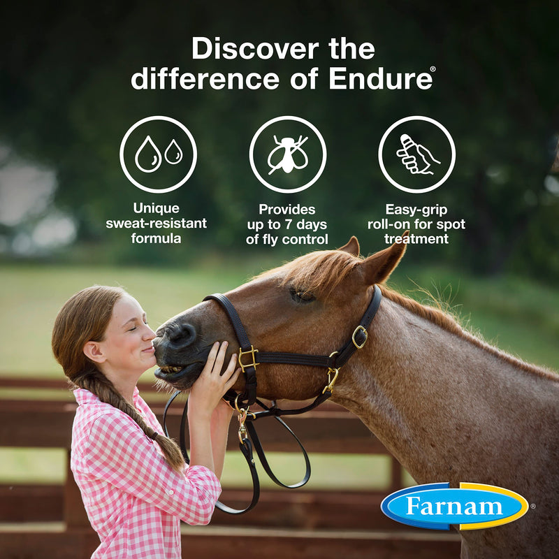Farnam Endure Roll-On Fly Repellent for Horses, for Sensitive Areas, 3 Ounces 3 oz. Roll On - PawsPlanet Australia