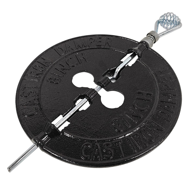 BM0053-A 8" Cast Iron Stove Pipe Damper for Single Wall Black Flue Pipe