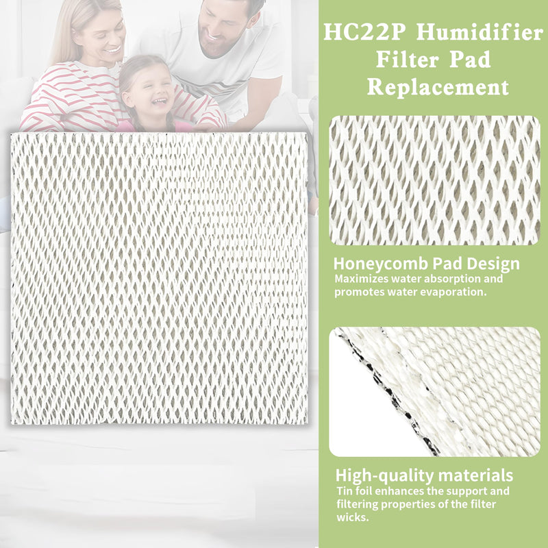 HC22P Humidifier Filter Pad Replacement, 2 Pack White