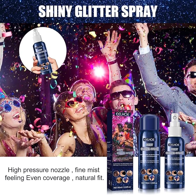 Glitter Spray Glitter Spray Hair Glitter Spray for Wedding Party Festival Holiday Events Makeup Supplies Shiny Body Glitter for Clothes and Hair | Glitter Spray for Fabric,Shiny Glitter Spray for - NewNest Australia