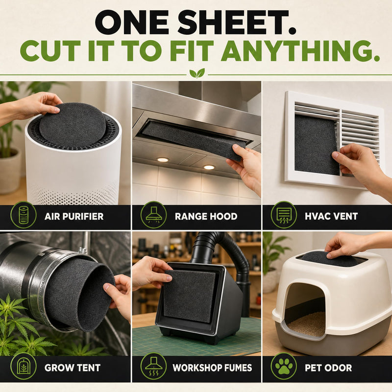 VALORA Premium Coconut Carbon Filter 16x48 Inch Air Purifier Pre Filter